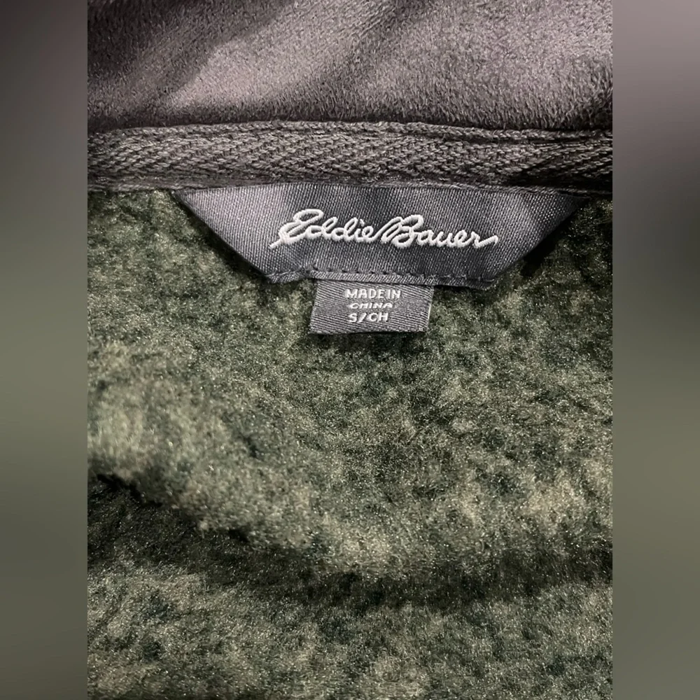 Eddie Bauer jacket Men Size Small Green Heather Fleece 1/4 zip pullover  NEW